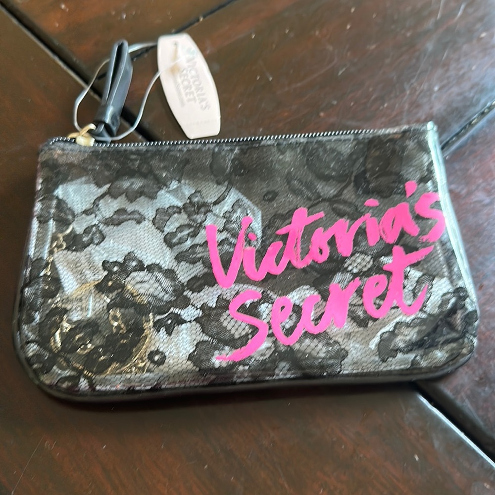 Vintage NWT Victoria’s Secret Clear Black Cosmetic Bag